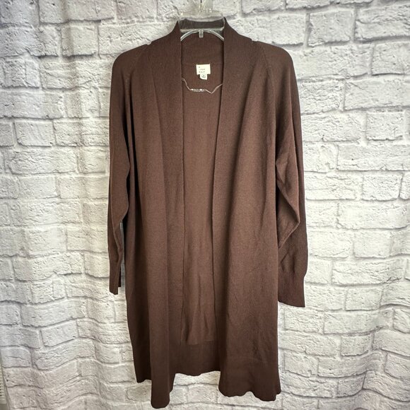 🎉SALE NWOT a new day Brown Open-Front Longline Cardigan – Size Medium - Picture 1 of 7